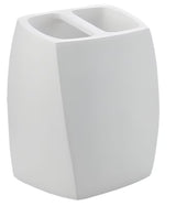 Bílý držák kartáčků Optima Suza v moderním designu do koupelny.