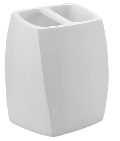 Bílý držák kartáčků Optima Suza v moderním designu do koupelny.