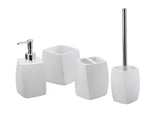 Bílý držák kartáčků Optima Suza v moderním designu do koupelny.