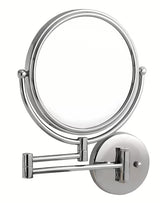 Nástěnné oboustranné kosmetické zrcátko Optima Tera v chromovém provedení s otočením a 3x zvětšením.
