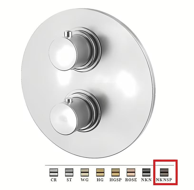 Podomítková termostatická vanová baterie Paffoni Light v povrchu broušený černý nikl