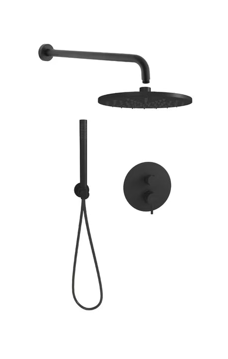Podomítkový sprchový systém Paffoni Light v černé barvě se dvěma funkcemi