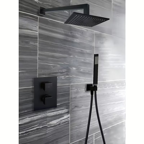Matná černá hlavová sprcha Paffoni Syncro King 300 x 300 x 8 mm s otočným kloubem a ochranou proti vodnímu kameni.