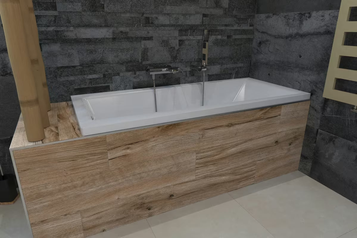 Chromová páková nástěnná vanová baterie Paffoni Vallone se sprchovým setem v hranatém designu