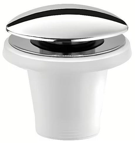 Chromový vanový automat ClickClack pro vany bez přepadu s průměrem zátky 52 mm