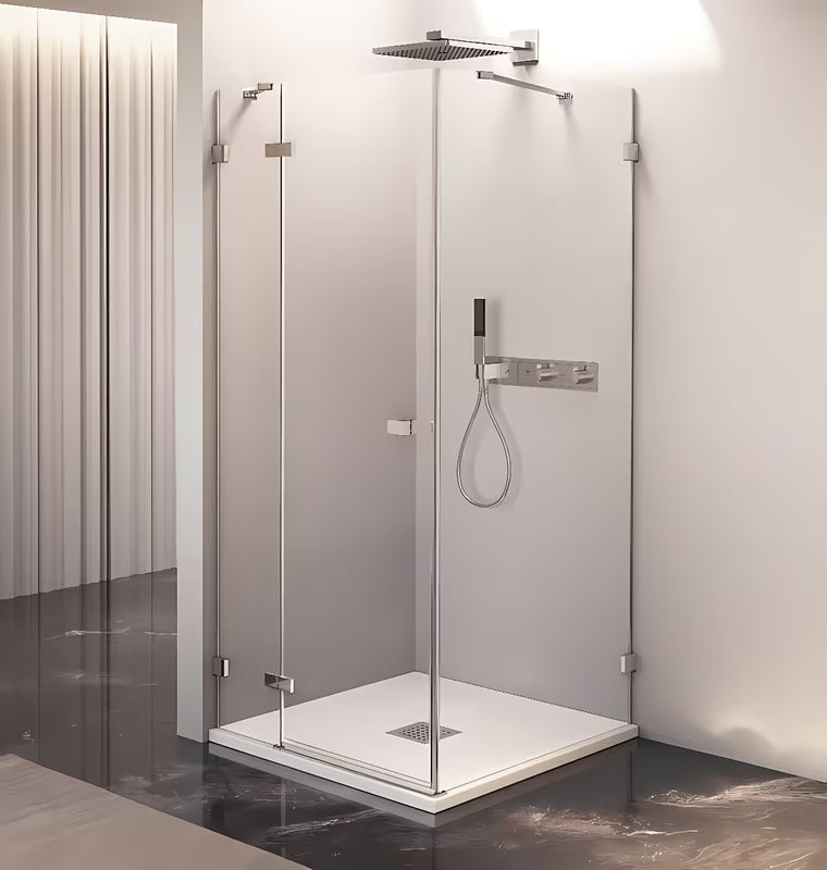 Polysan Fortis Edge dušo durų šoninė sienelė  100 cm, blizgaus chromo spalvos, su skaidriu stiklu