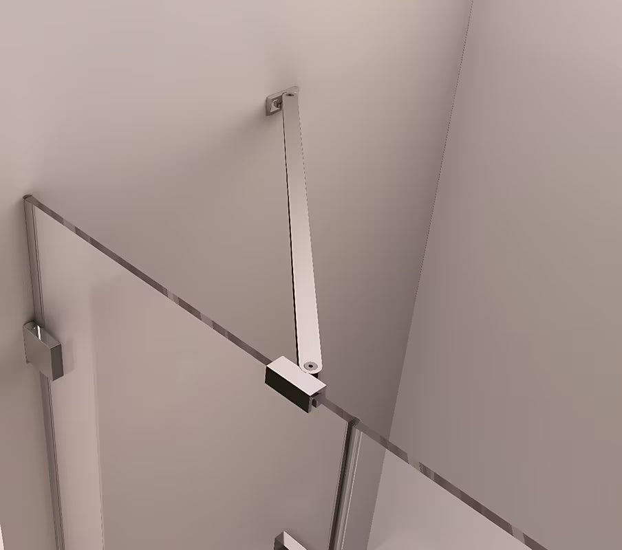 Boční sprchová zástěna Polysan Fortis Edge v lesklém chromu s čirým sklem a úpravou Antidrop