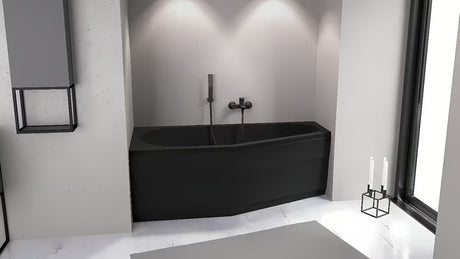 Čelní levý panel k vaně Polysan Tigra v matné černé barvě z akrylátu