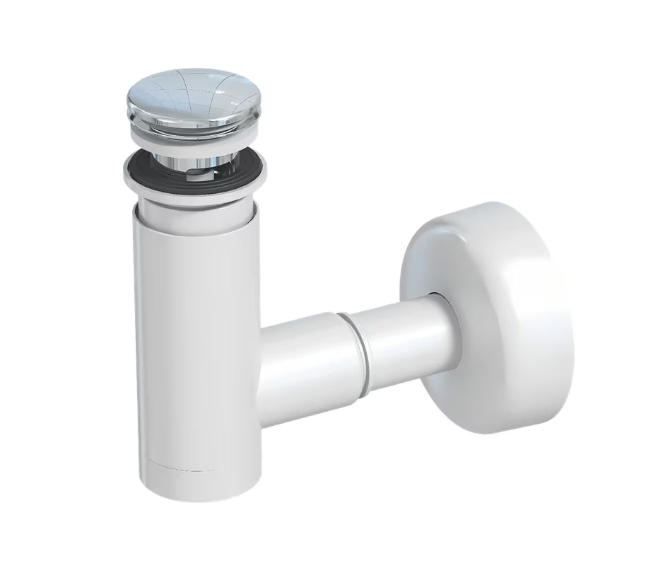 Sifon Prevex Chrome EasyClean s výpustí click-clack pro umyvadlo, snadno čistitelný shora.