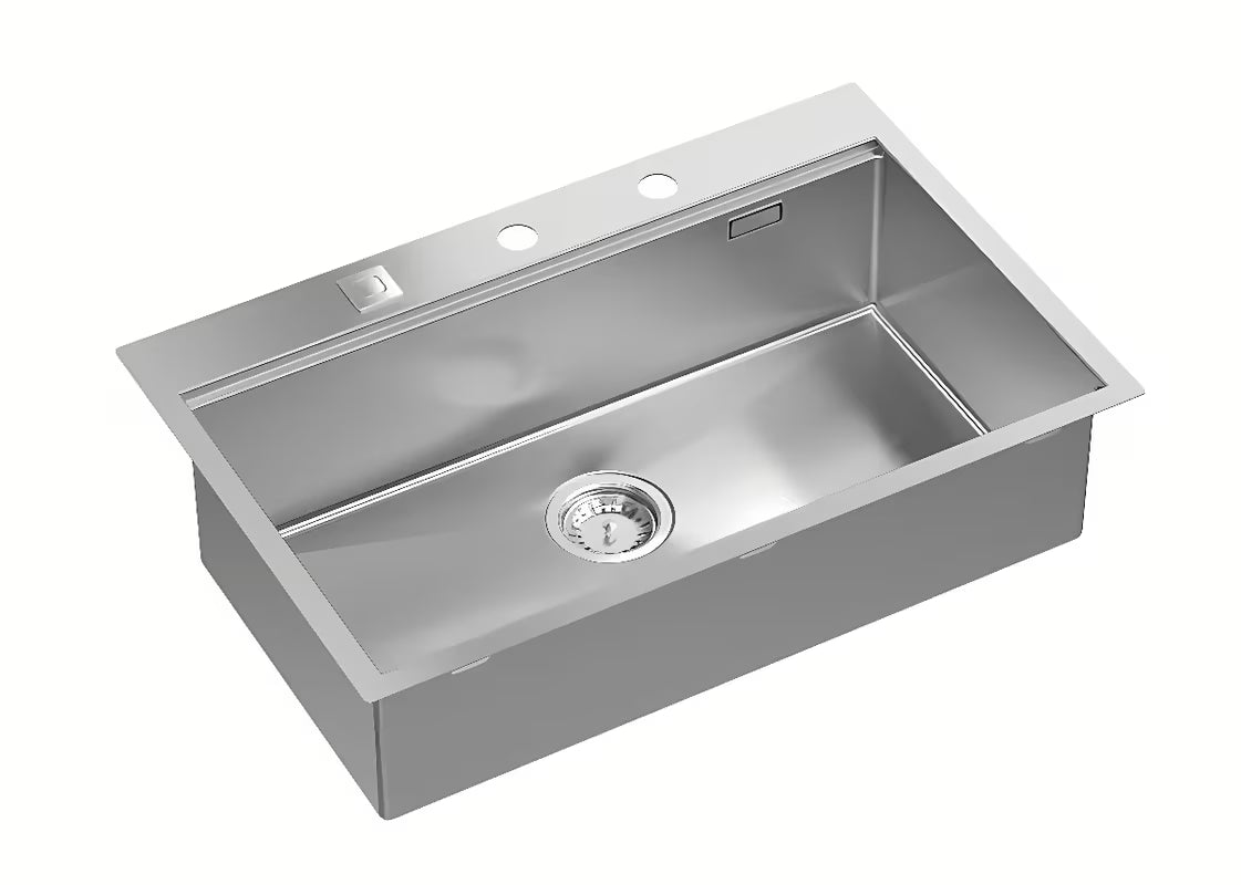 Nerezový kuchyňský dřez Quadron 76 x 49 cm s hloubkou 21 cm pro montáž na pracovní desku