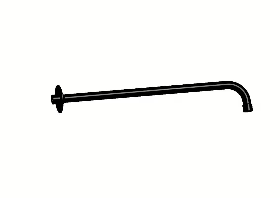 Sprchové rameno Rav Slezak na stěnu v černé matné úpravě, délka 40 cm.