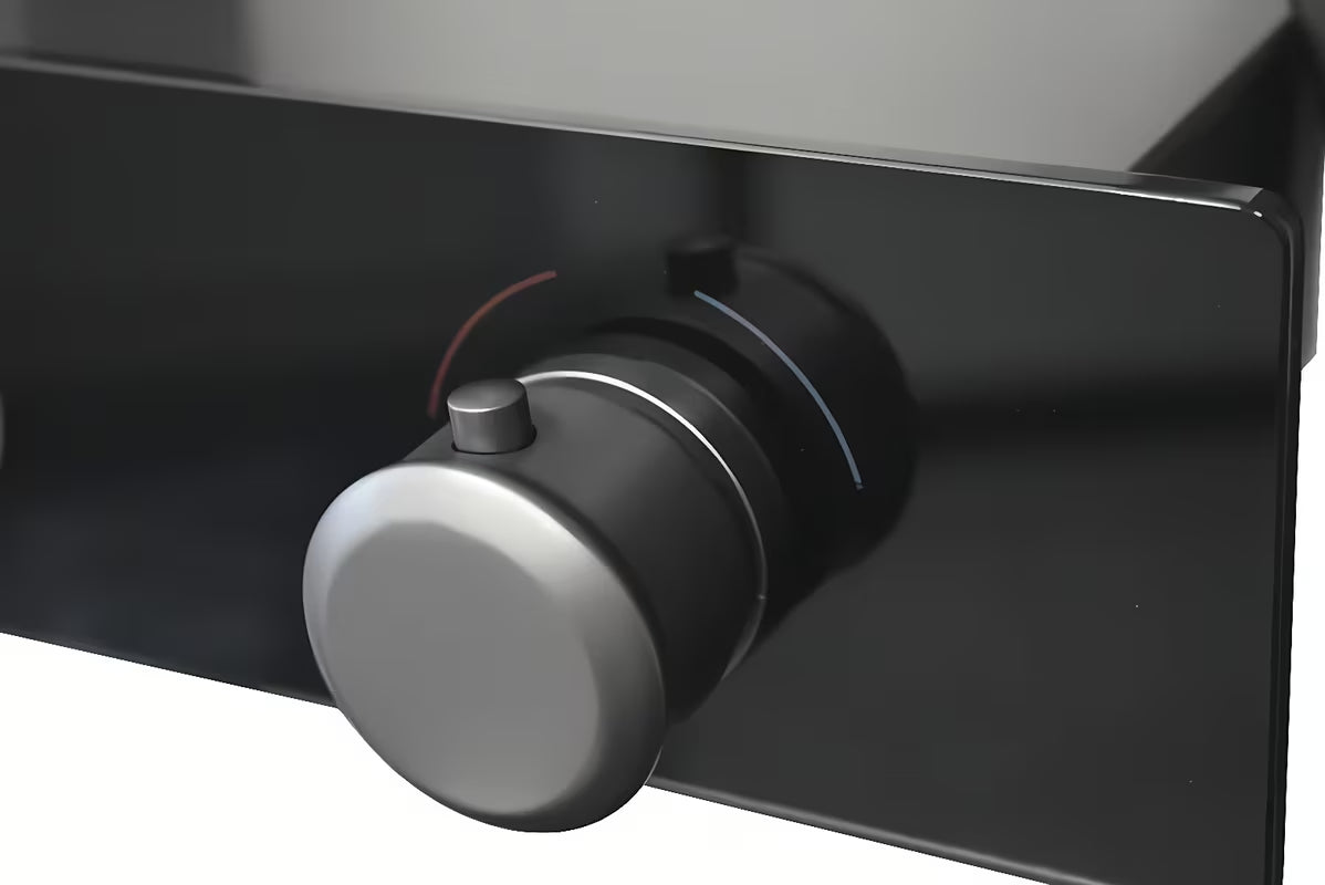 Sprchový systém Rav Slezak metal grey s hlavovou sprchou ⌀ 300 mm a 3-polohovou ruční sprchou