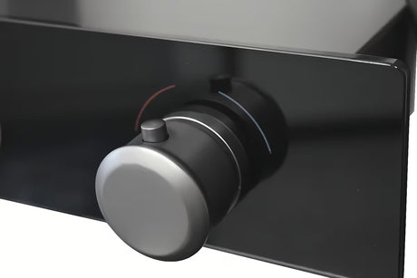 Sprchový systém Rav Slezak metal grey s hlavovou sprchou ⌀ 300 mm a 3-polohovou ruční sprchou