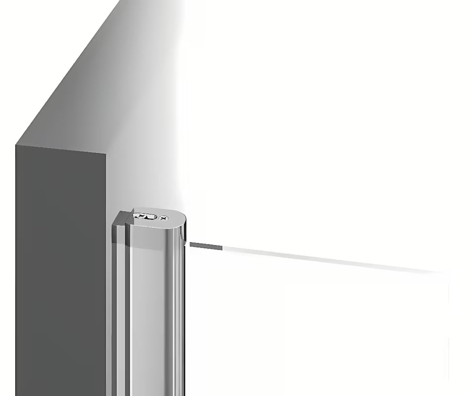 Ravak Chrome dušo durys 90 cm, blizgaus chromo, su skaidriu stiklu ir varstomu atidarymu