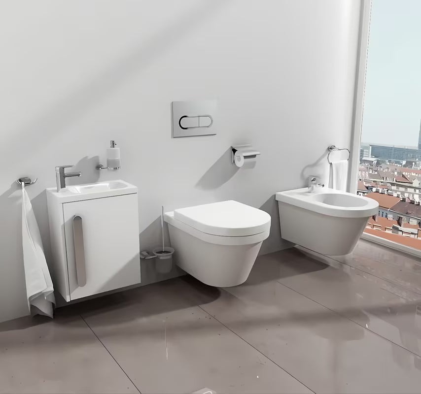 Ovládací splachovací tlačítko Ravak Chrome v provedení satin matný chrom pro závěsné WC