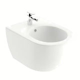 Bílý závěsný bidet Ravak Chrome z keramického materiálu se skrytou montáží EasyFix