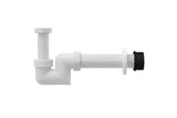 Bílý plastový bidetový sifon Ravak Chrome pro bidet Uni Chrome s manžetou