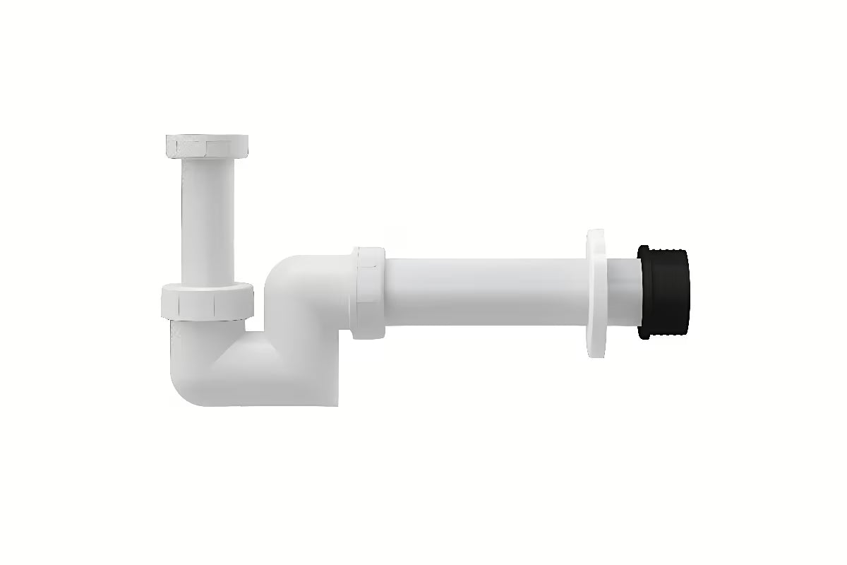 Bílý plastový bidetový sifon Ravak Chrome pro bidet Uni Chrome s manžetou