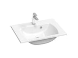 Bílé nábytkové umyvadlo Ravak Classic Slim 600 z litého mramoru s přepadem