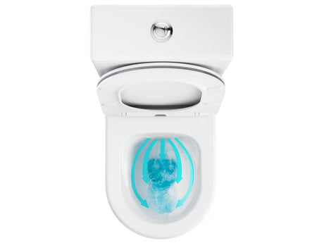 Bílé volně stojící WC kombi Ravak Elegant RimOff se sedátkem SoftClose a duálním splachováním 3/6 l.