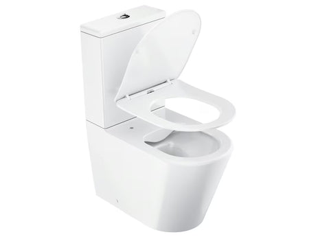Bílé volně stojící WC kombi Ravak Elegant RimOff se sedátkem SoftClose a duálním splachováním 3/6 l.