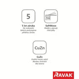 Chromová stojánková bidetová baterie Ravak Flat s táhlem a odtokovou soupravou