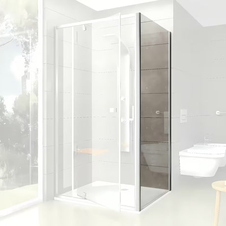 Boční zástěna Ravak Pivot 90 cm v matném chromu s čirým bezpečnostním sklem