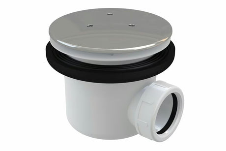 Vaničkový sifon Ravak Chrome s kovovou chromovanou krytkou pro sprchové vaničky Ø 90 mm