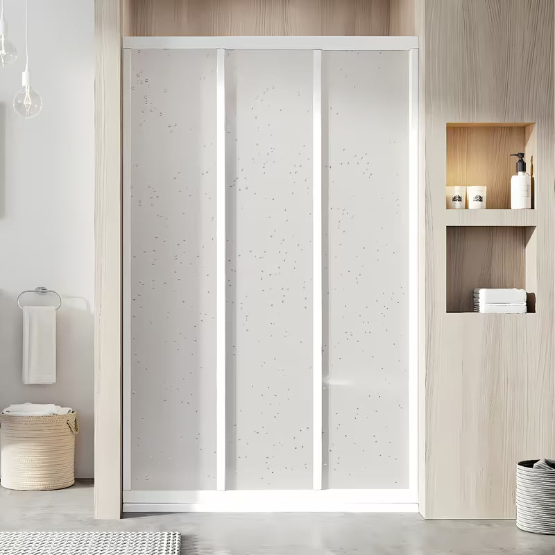 Ravak Supernova tuš vrata 80 cm v beli barvi z drsnim odpiranjem in neprozornim polnilom Pearl.