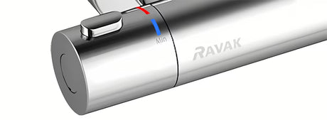Chromová nástěnná termostatická sprchová baterie Ravak Termo s pojistkou 38 °C a technologií CoolFeel
