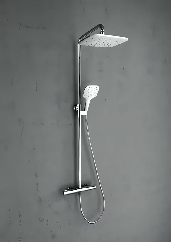 Sprchový systém Ravak Termo 300 s termostatickou baterií v chromu s hlavovou sprchou 25 cm a ruční sprchou