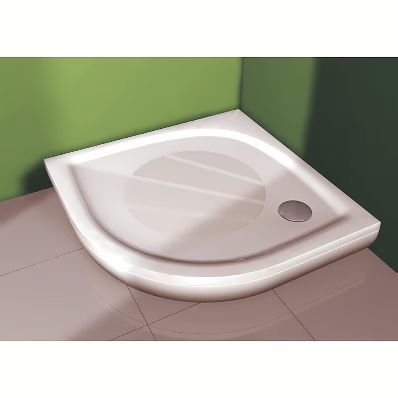 Bílý čelní krycí panel k čtvrtkruhové vaničce Ravak Elipso Pro Flat R550 s příchytkami
