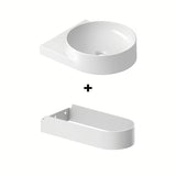 Bílé keramické zápustné umyvadlo Ravak Yard se zapuštěnou odkládací plochou a minimalistickým designem.