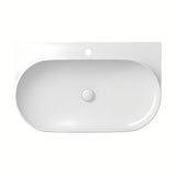 Bílé keramické zápustné umyvadlo Ravak Yard 80,5x50 cm s minimalistickým tvarem a odkládací plochou