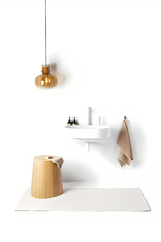 Biała ceramiczna umywalka wisząca Ravak Yard 60 bez przelewu z otworem na baterię stojącą pro.