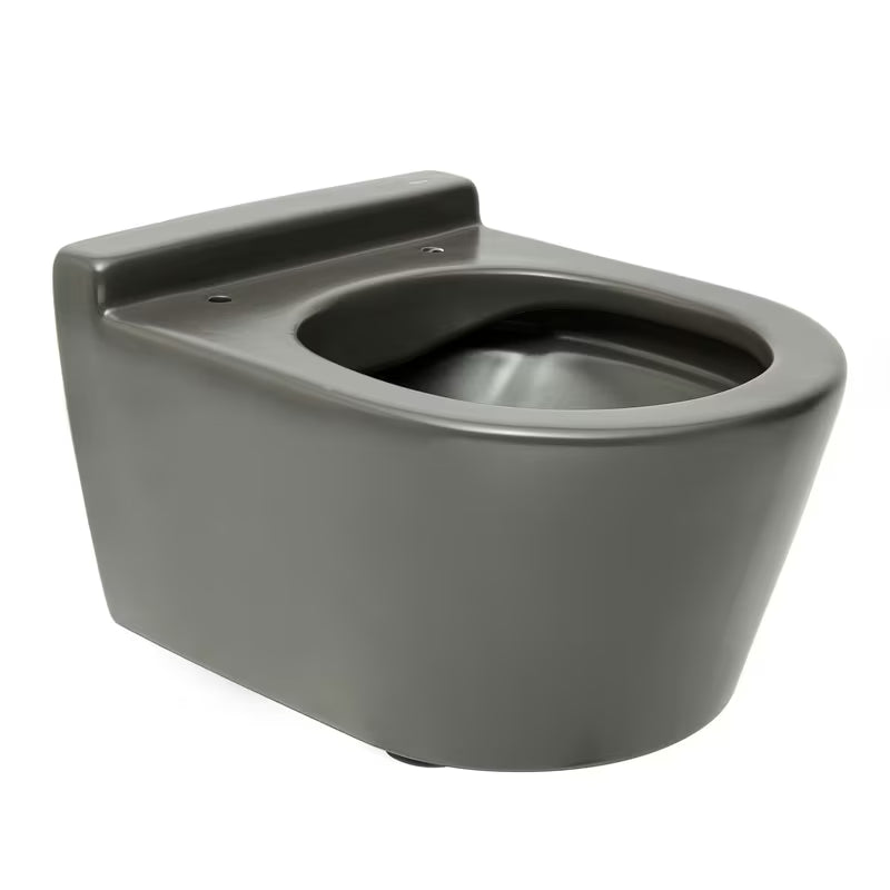 Závěsné WC Roca Inspira v matné barvě onyx s bezokrajovým provedením Rimless a skrytým uchycením.