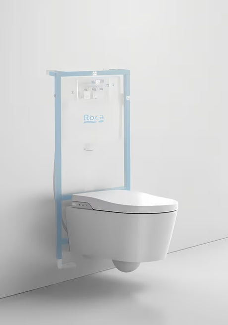 Závěsné WC Roca Inspira In-Wash s integrovaným bidetem v bílé barvě a Rimless provedením.