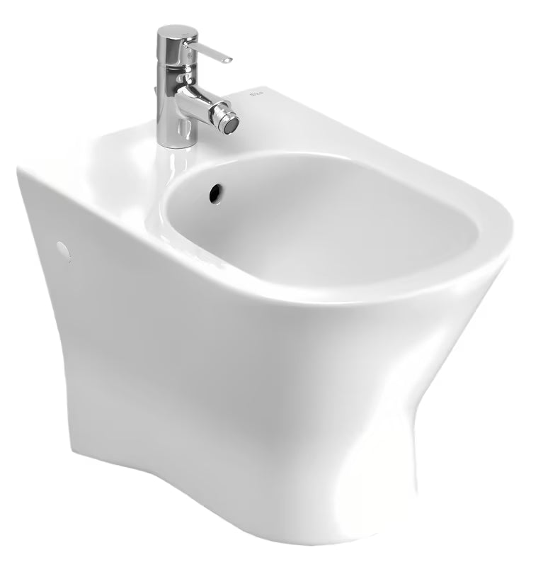 Bílý závěsný bidet Roca Nexo pro moderní koupelnu