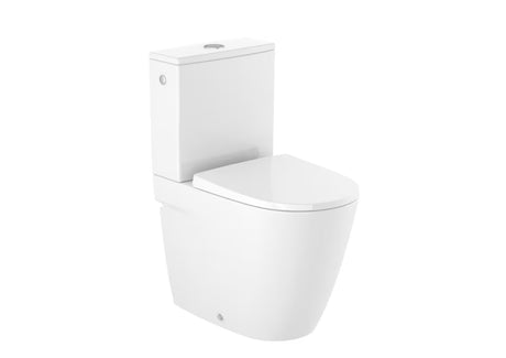 Bílé stojící WC kombi Roca Ona bez splachovacího okruhu v oblém moderním designu