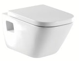 Bílé závěsné WC Roca The Gap z keramiky s hlubokým splachováním a úsporným splachováním 3/4,5 l.