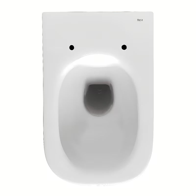 Bílé závěsné WC Roca The Gap s Rimless provedením bez splachovacího okruhu a hranatým designem