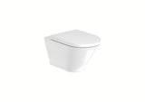 Bílé závěsné WC Roca The Gap s Rimless provedením a lesklým glazovaným povrchem.