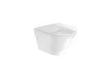 Bílé závěsné WC Roca The Gap s Rimless provedením a lesklým glazovaným povrchem.