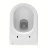 Bílé závěsné WC Roca The Gap s Rimless provedením a lesklým glazovaným povrchem.