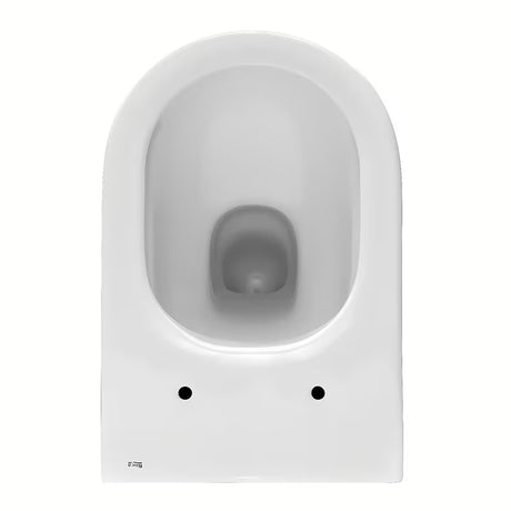 Bílé závěsné WC Roca The Gap s Rimless provedením a lesklým glazovaným povrchem.