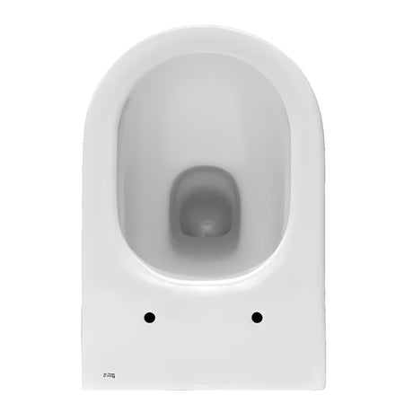 Bílé závěsné WC Roca The Gap s Rimless provedením a lesklým glazovaným povrchem.