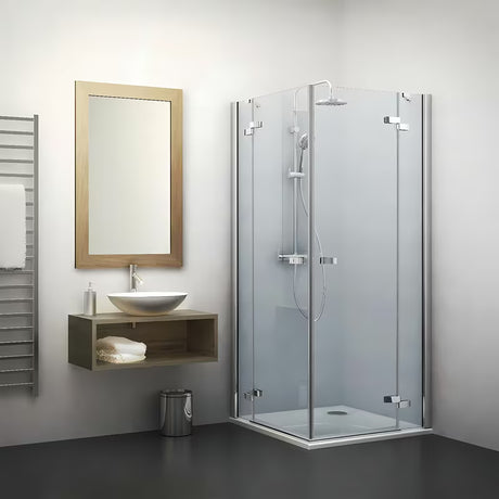 Bezrámové sprchové dveře Roth Elegant Line 80 cm v lesklém chromu s čirým sklem, pravé provedení.