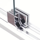 Bezrámové jednokřídlové sprchové dveře Roth Elegant Neo Line 80 cm v lesklém chromu s čirým sklem.