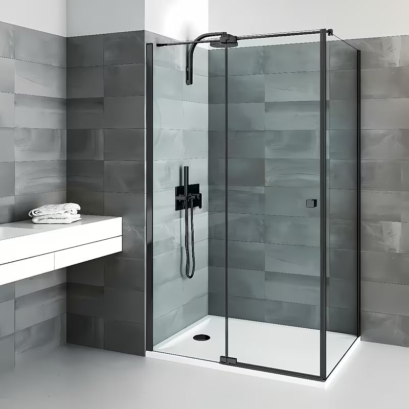 Boční zástěna ke sprchovým dveřím Roth Elegant Neo Line 80 cm v černém matném provedení