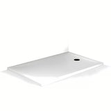 Bílá obdélníková sprchová vanička Roth Marmo Neo Square-R z litého mramoru 120x80 cm.
